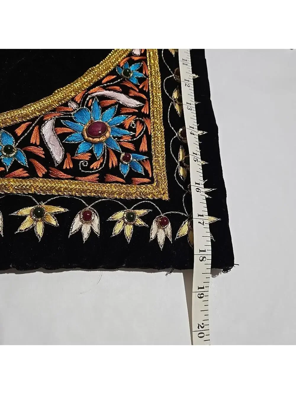 Royal Elephant Zardozi Embroidered & Jeweled Tapestry 3D Wall Art 24x18